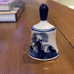 Artisan Blue and White Ceramic Bell